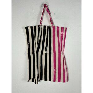 Gudrun Striped Tote Shop Bag L - Gray Black Pink Shade Lightweight Casual New